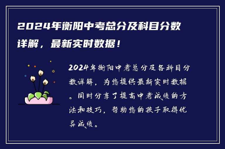 2024年衡阳中考总分及科目分数详解，最新实时数据！