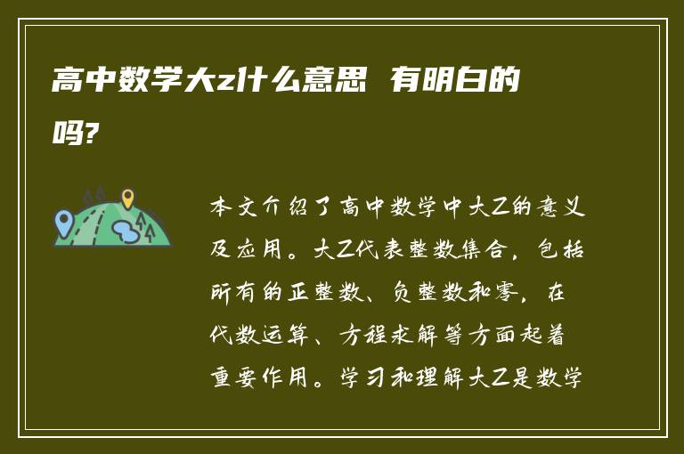 高中数学大z什么意思 有明白的吗?