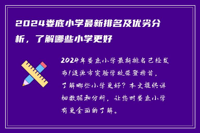 2024娄底小学最新排名及优劣分析，了解哪些小学更好