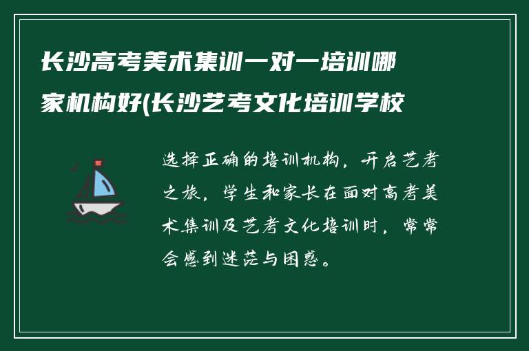 长沙高考美术集训一对一培训哪家机构好(长沙艺考文化培训学校排名)