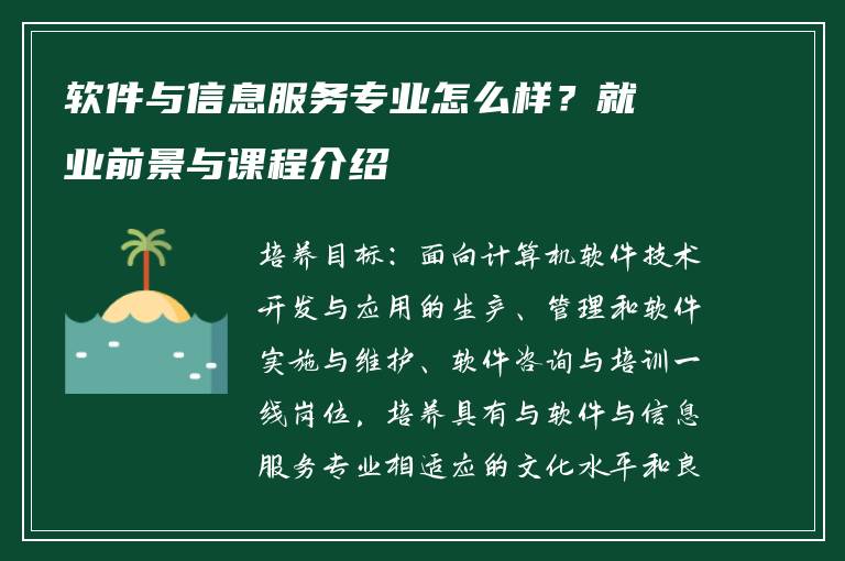 软件与信息服务专业怎么样？就业前景与课程介绍