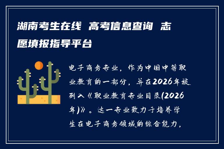 湖南考生在线 高考信息查询 志愿填报指导平台